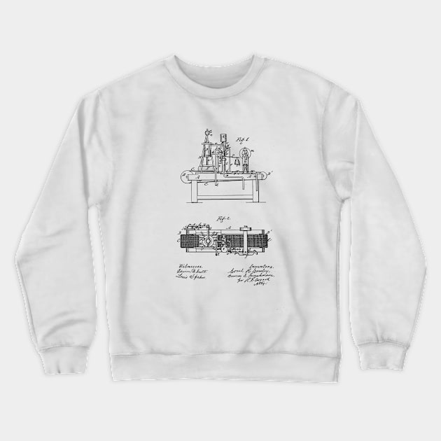 Cider and Wine Press Vintage Patent Hand Drawing Crewneck Sweatshirt by TheYoungDesigns